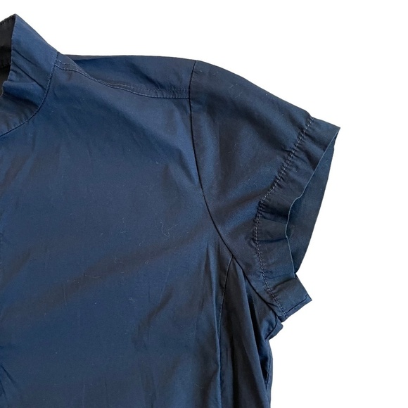 Eileen Fisher Navy Short Sleeve Petite Cotton/Spandex Button Down Top. Sz. PP - Picture 5 of 13